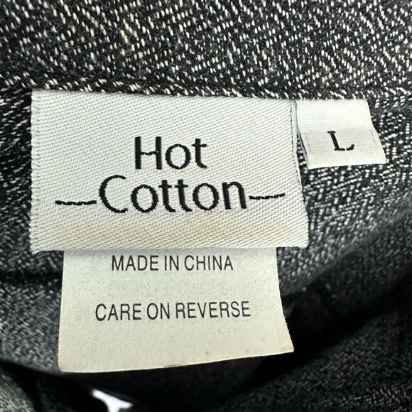 Hot Cotton Gray Herringbone Woven Tunic Top V-Neck Classic Lagenlook size L - Picture 4 of 10